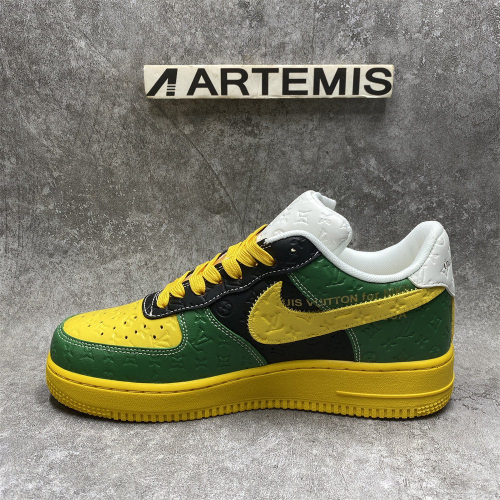 LV x Nike Air Force 1 yellow blue