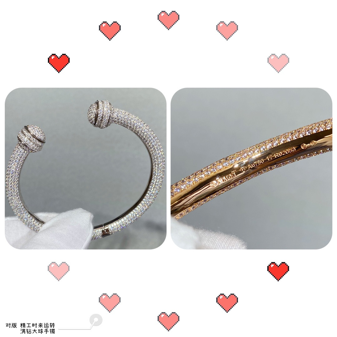 piaget fully Di*m*nd-encrusted large ball bracelet