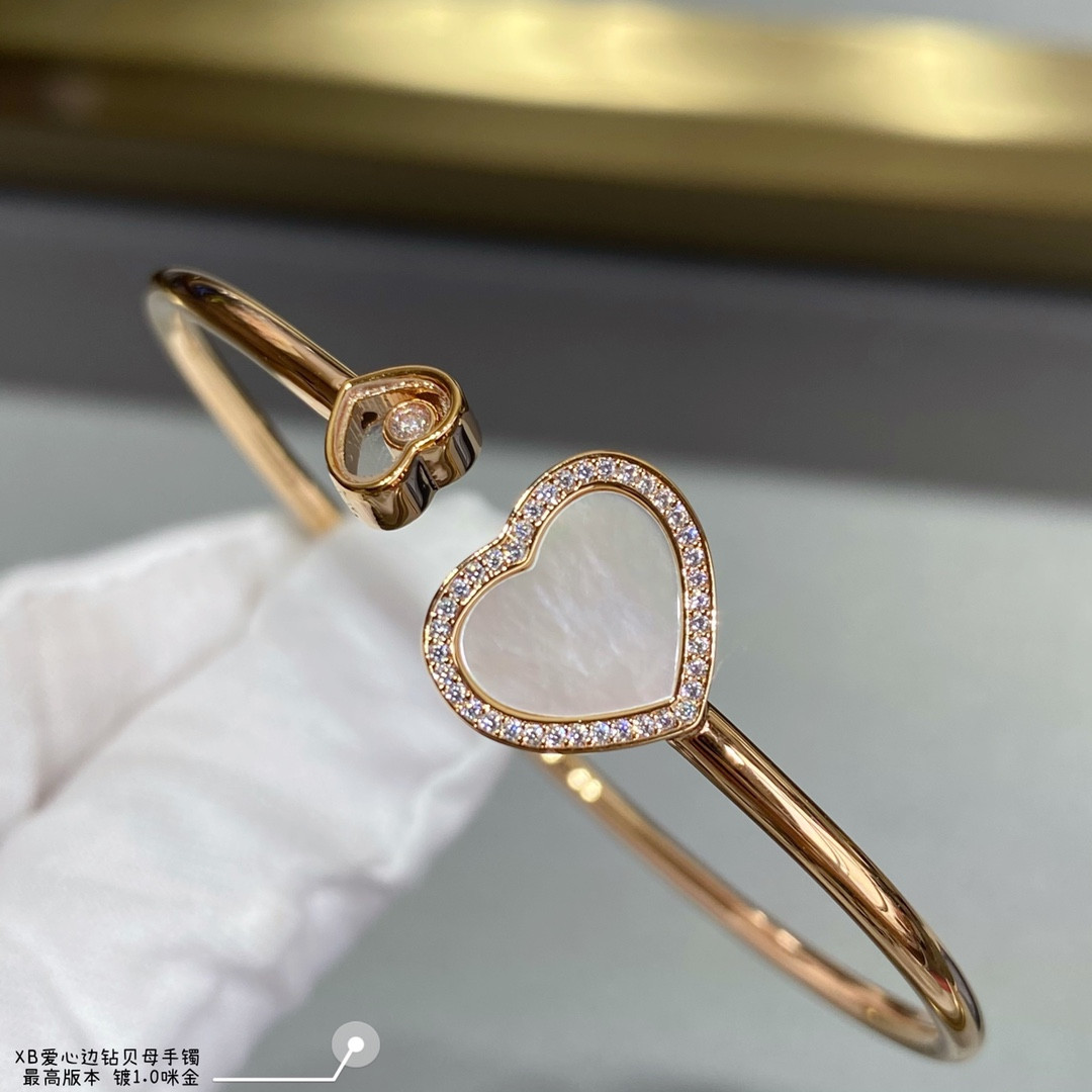 chopard heart-shaped edge Di*m*nd mother-of-pearl bracelet