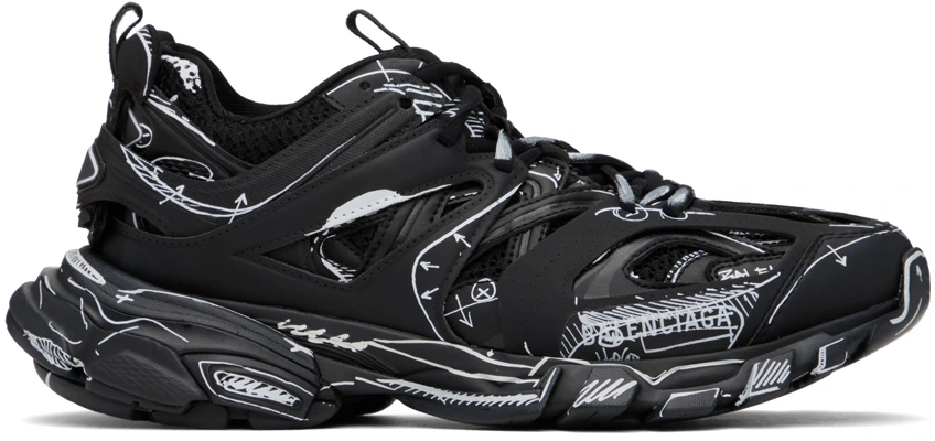 Ba*len*cia*ga track black & white sneakers