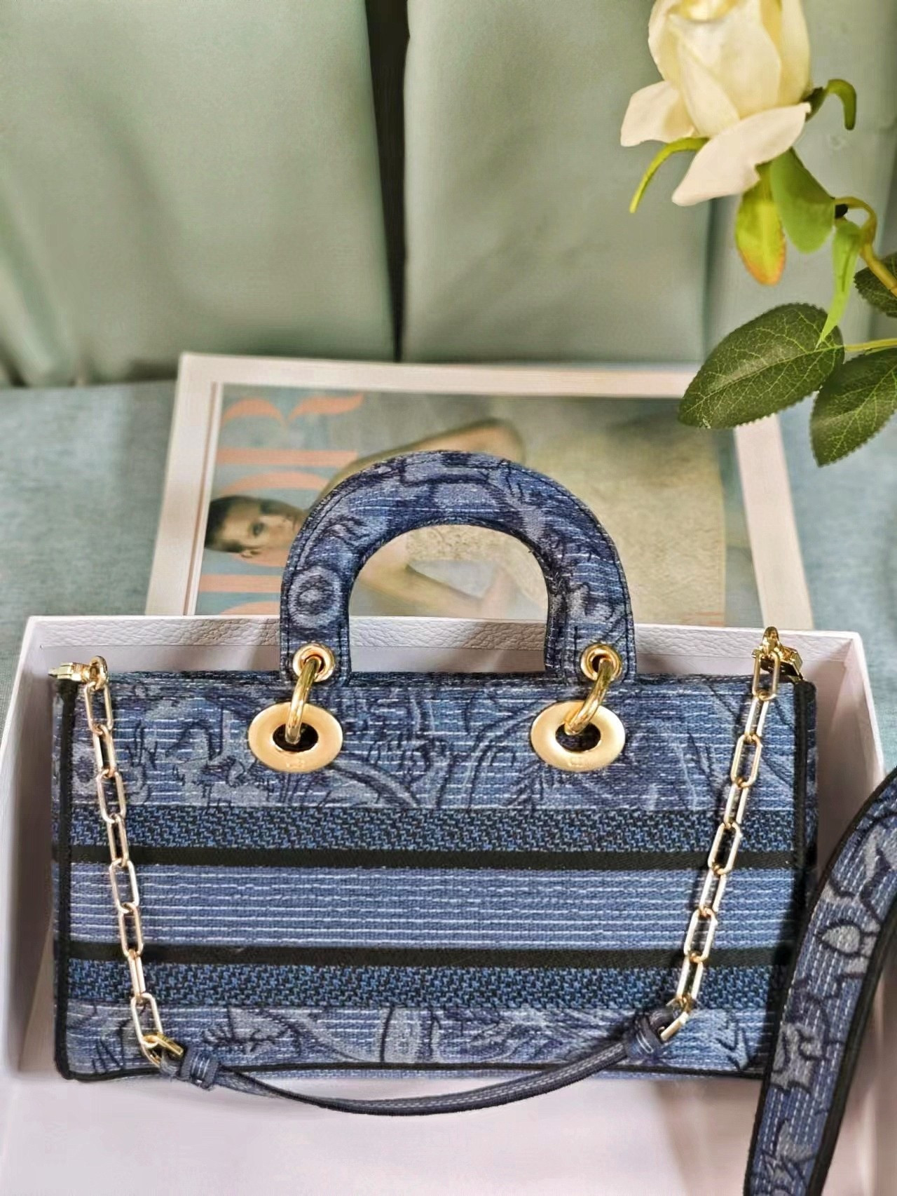 D*or medium lady d-joy bag blue