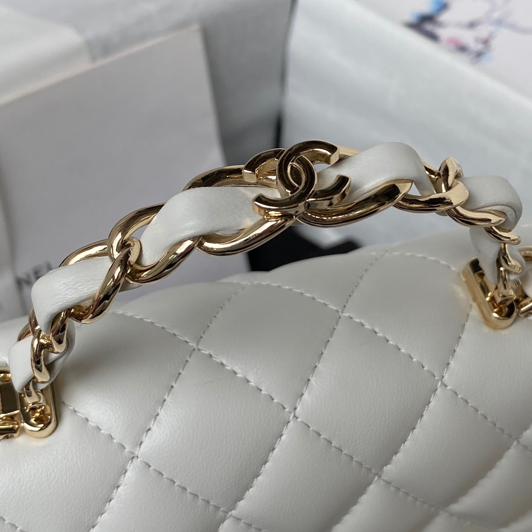 Ch*el mini classic handbag with top handle 12 × 20 × 6 cm