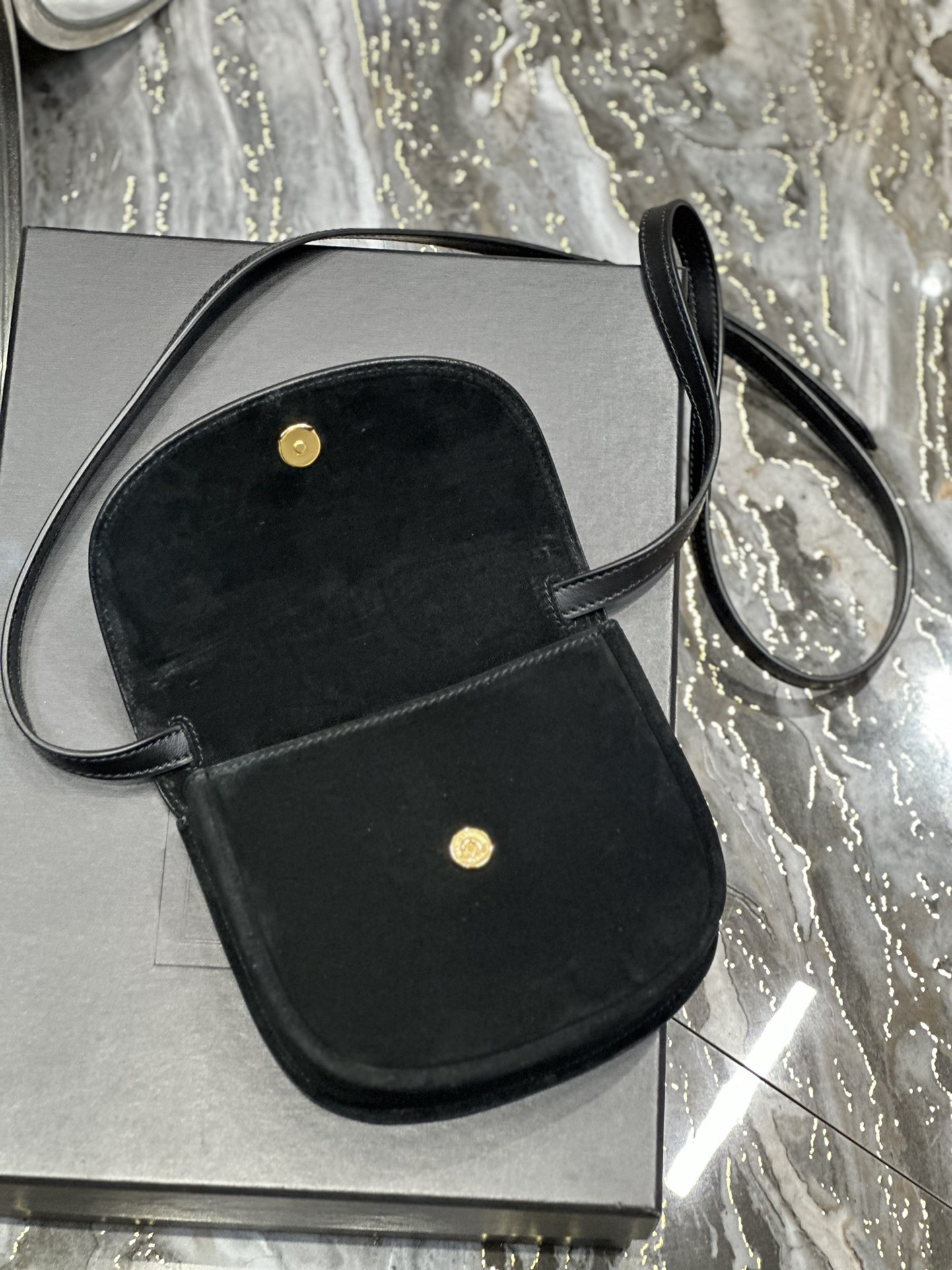 Y*L kaia small satchel in smooth leather 7.2 x 6.1 x 2.1 inches