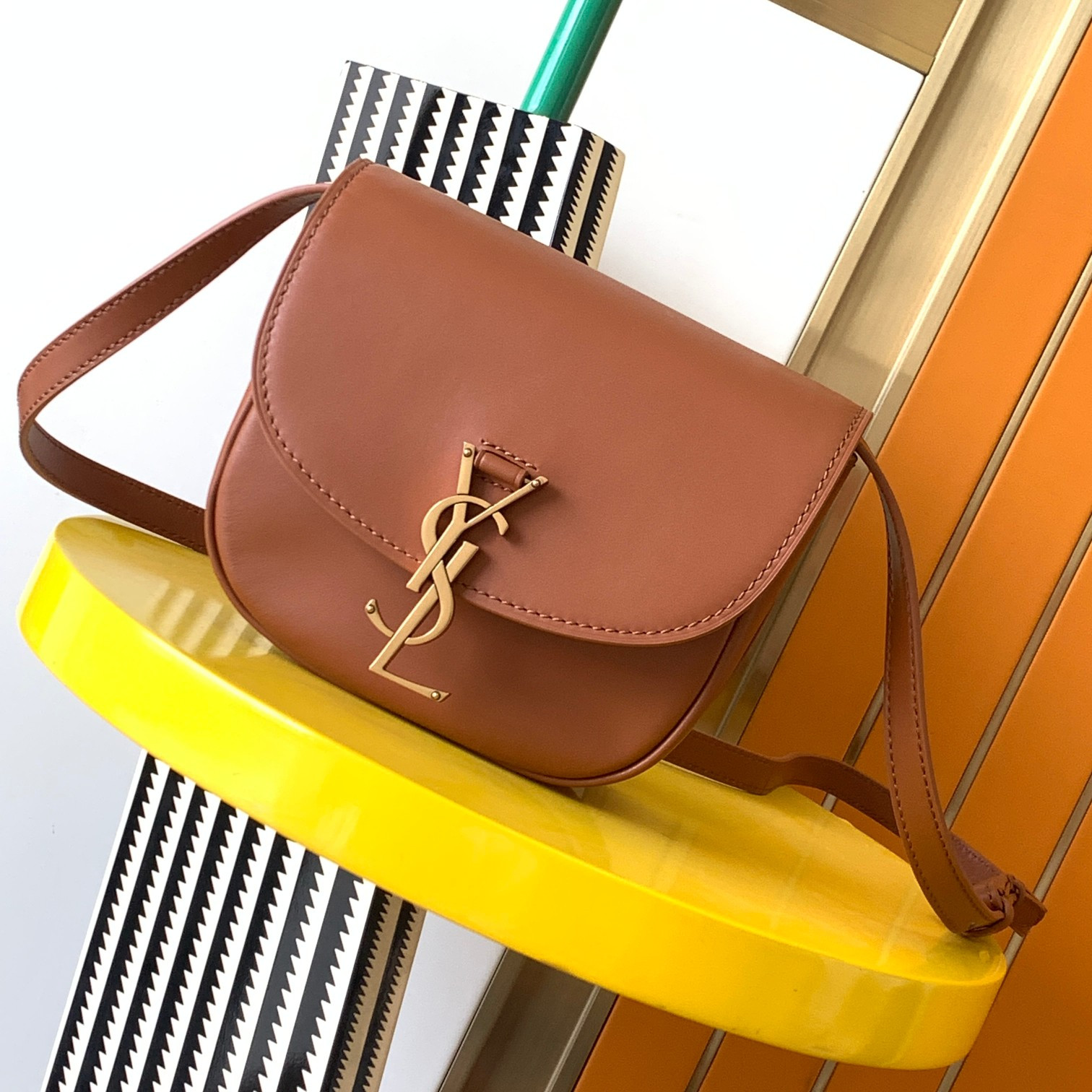 Y*L kaia small satchel in smooth leather 7.2 x 6.1 x 2.1 inches