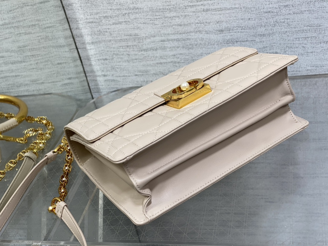 D*or medium D*or ange bag pink latte macrocannage calfskin 26 x 17 x 9 cm