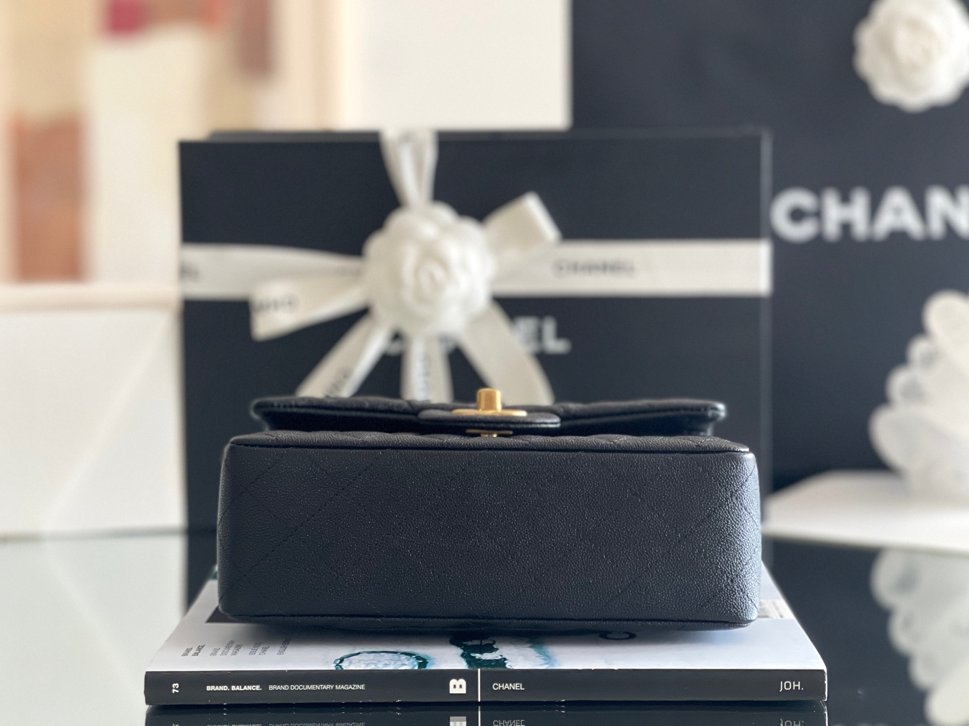 Ch*el mini classic handbag with top handle 13x20x9cm