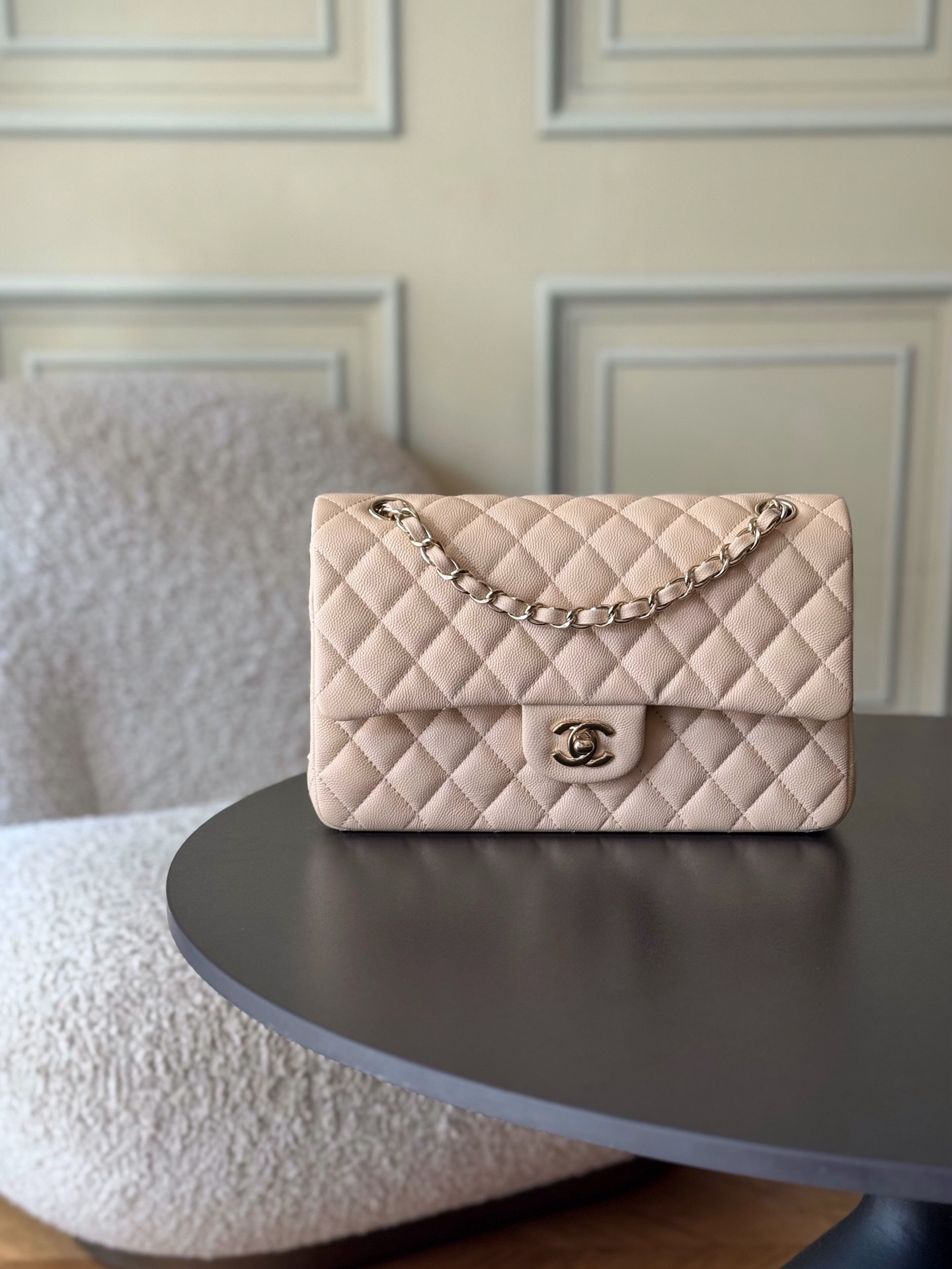 Ch**el classic flap handbag cf 25.5x15.5x6.5cm