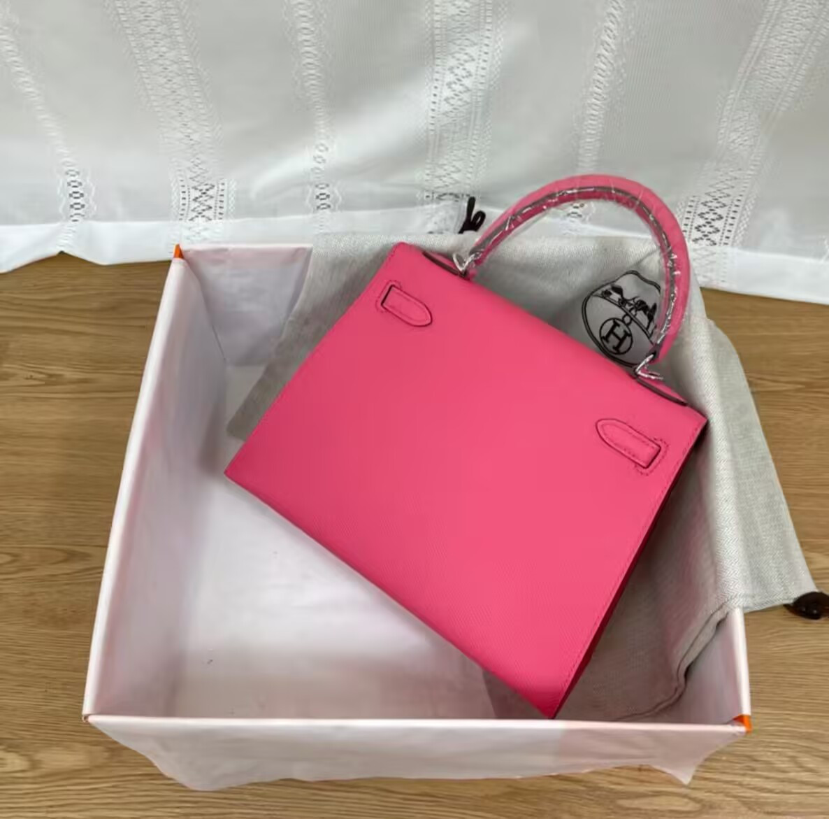 HERMÈS Kelly Silver-Tone Hardware 25 28