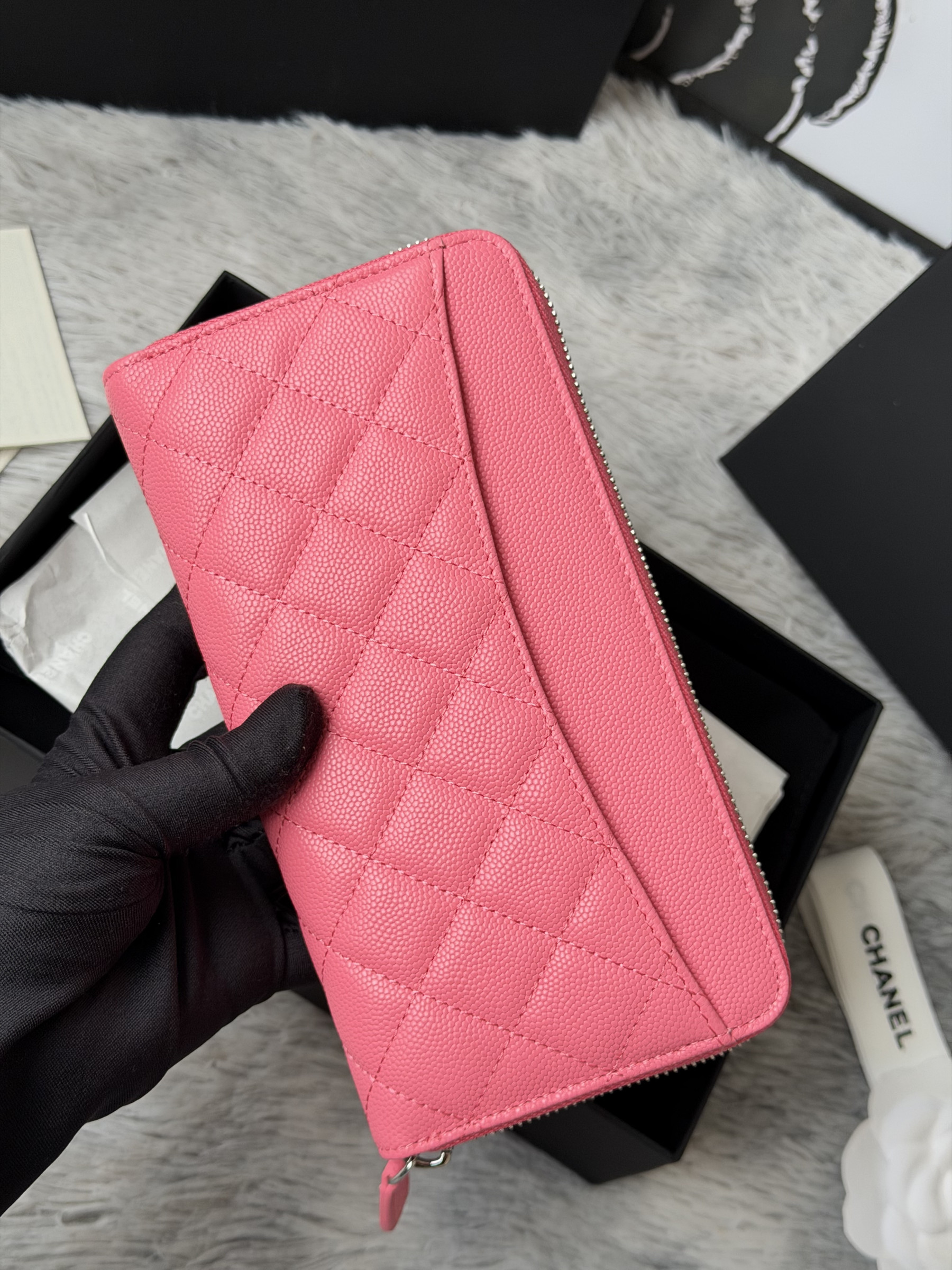 Ch**el zip around wallet 80758 10x19x3cm