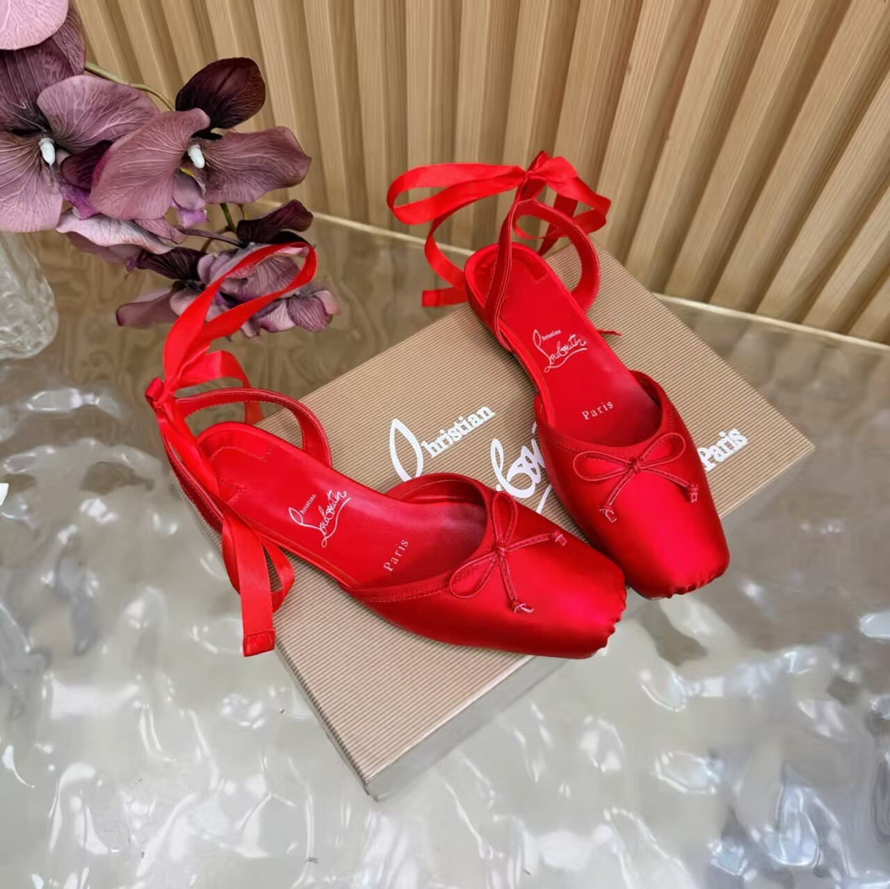 ua Chr1st1an louboutin cassia lace up ballerina