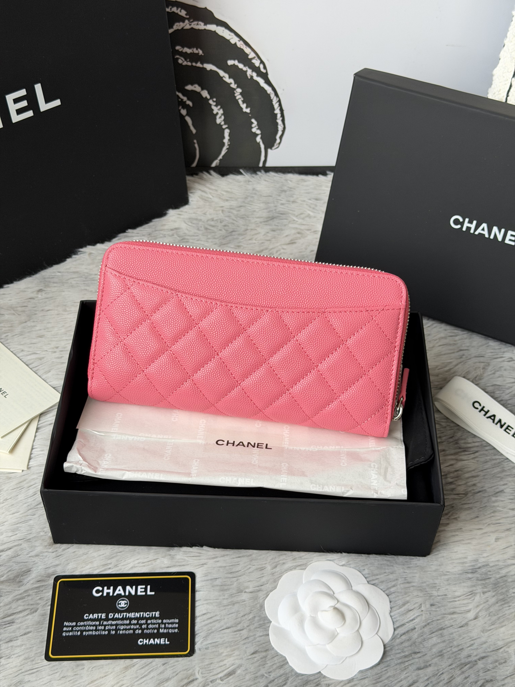 Ch**el zip around wallet 80758 10x19x3cm