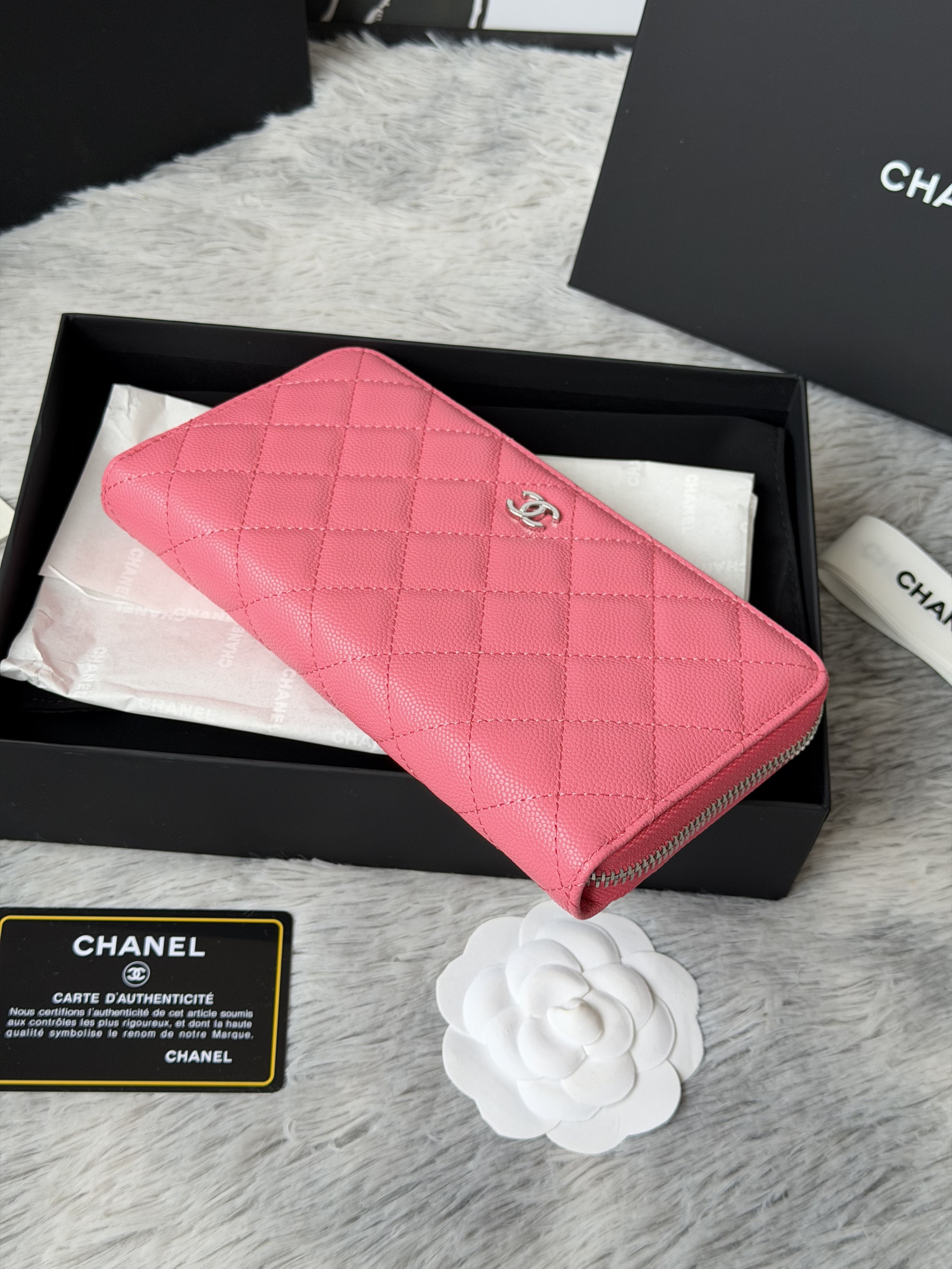 Ch**el zip around wallet 80758 10x19x3cm