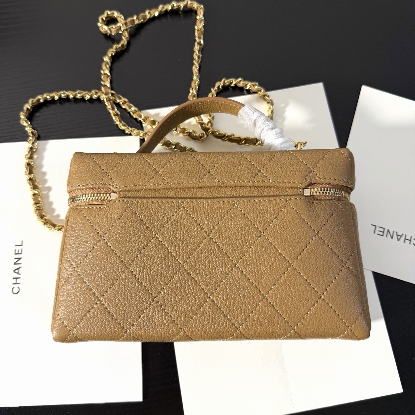 Ch**el classic vanity with chain handbag 17x19.5x5cm