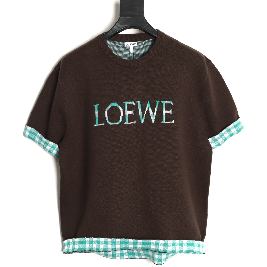 L0ew* knitting short-sleeved t-shirt