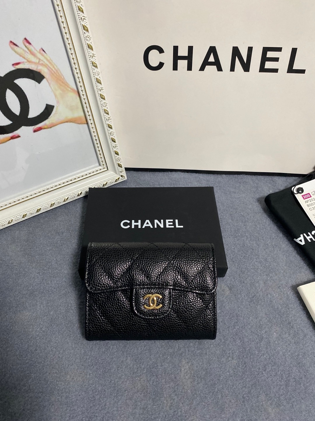 Ch**el flap wallet 12 x 8.5cm