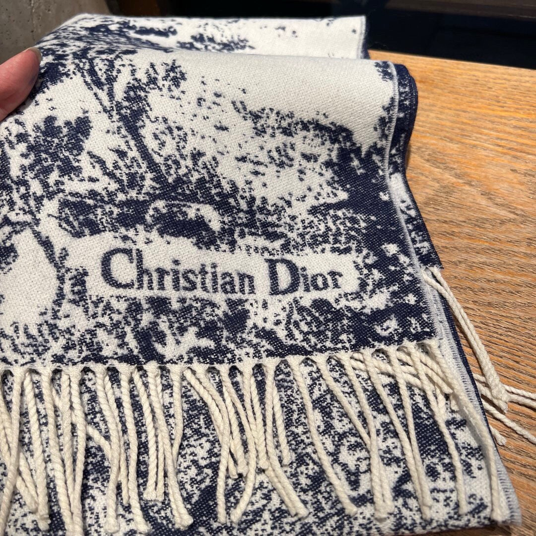 D10r printed scarf 200x45cm 59% cashmere 41% wool