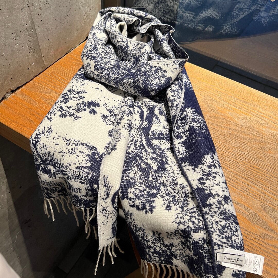 D10r printed scarf 200x45cm 59% cashmere 41% wool