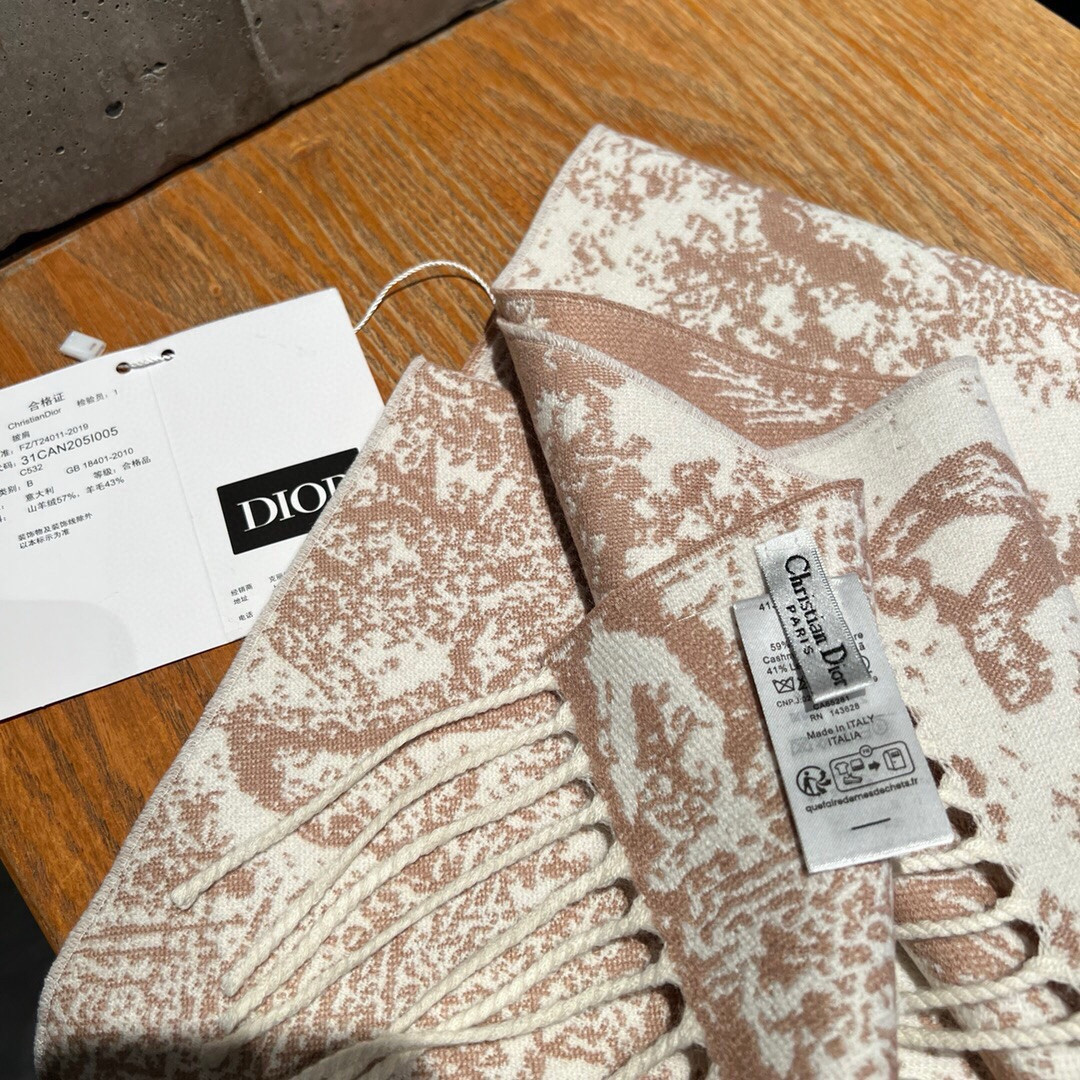 D10r printed scarf 200x45cm 59% cashmere 41% wool