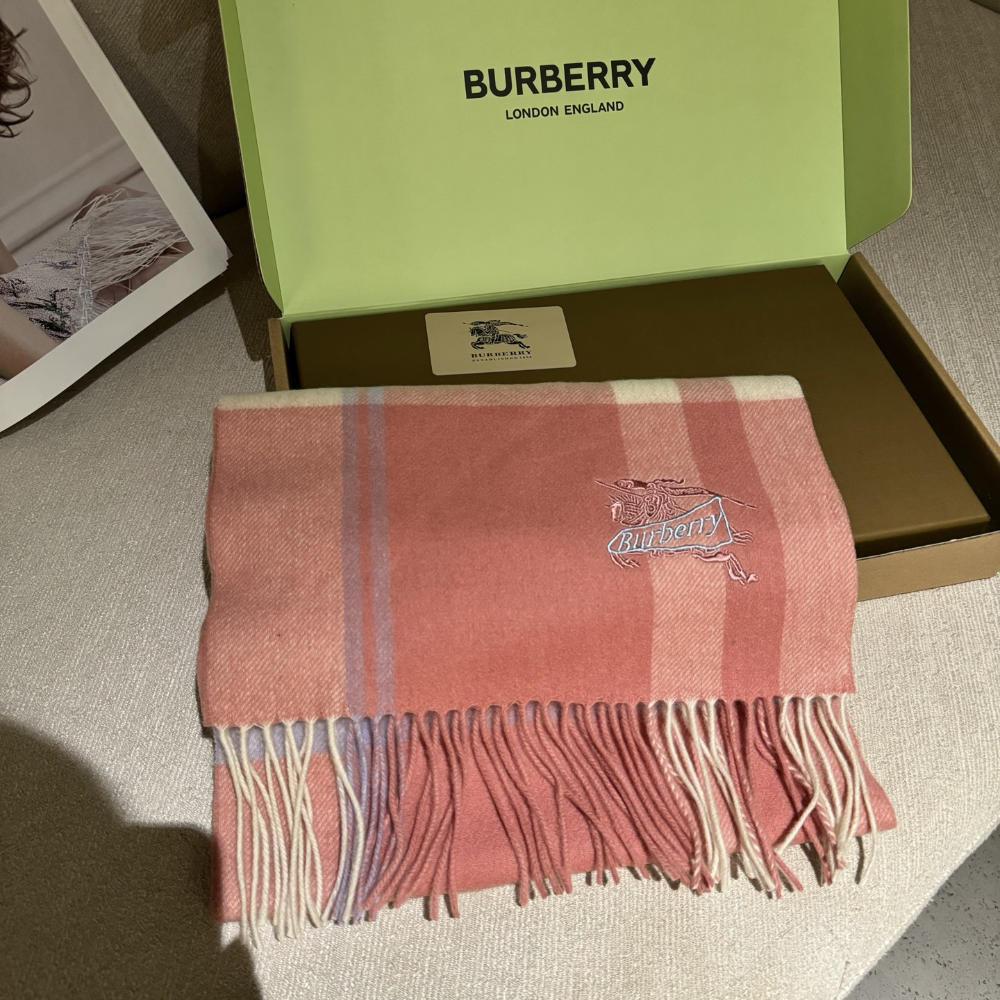 Bv*b*rry scarf 30x180cm 100% lambswool