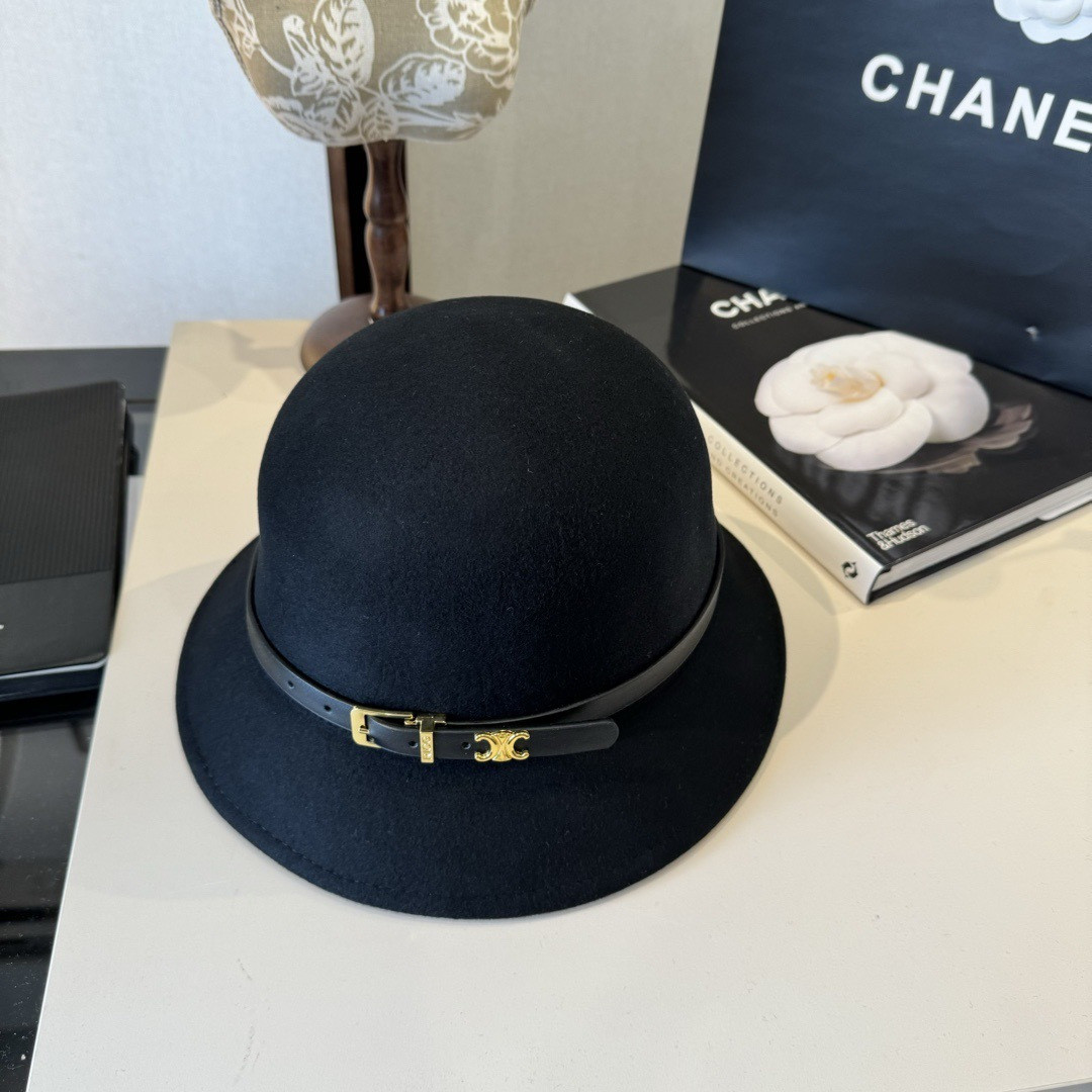 Ce1i*e bucket hat 100% wool 57cm head circumference