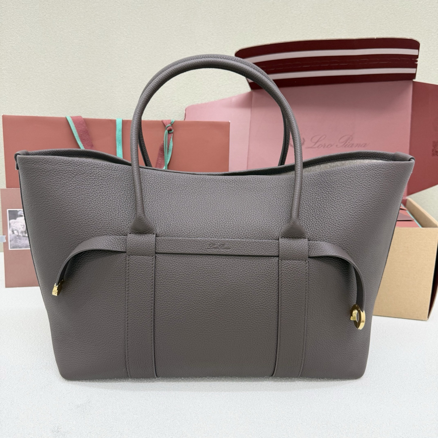 L0r0 P1ana large ghiera shopper 40x26x18cm